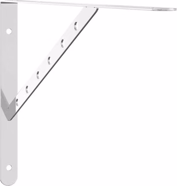 Berkfield Home Silver Brushed Stainless Steel Wall Mounted Shelf Brackets, 4 Pack, W/D/H: 40 x 2.5 x 25 cm