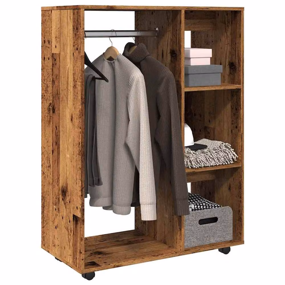 Berkfield Home Old Wood Wardrobe in Brown, W/D/H: 80 x 40 x 110 cm – 2