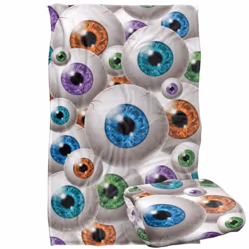 JQ Licensing James Piazza Eyeball Pattern Super Soft Fleece Throw Blanket, Multicolour, W: 91 cm, D: 147 cm – 1