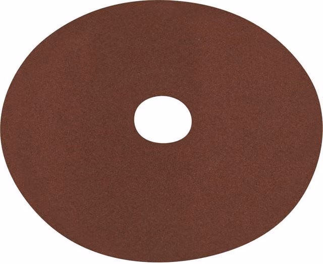 Loops 25 Pack 125mm Fibre Backed Sanding Discs, 120 Grit Aluminium Oxide Round Sheets in Brown and Multicolour for Wood and Metal