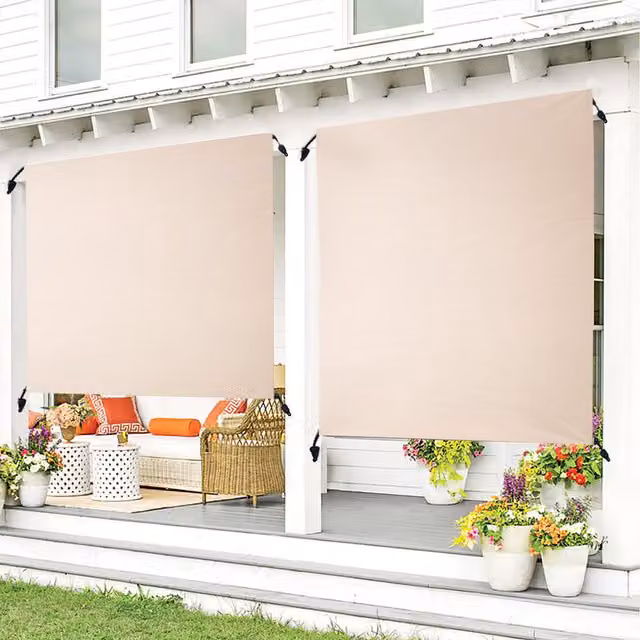 Lifeideas Waterproof Outdoor Side Awning in Beige and White
