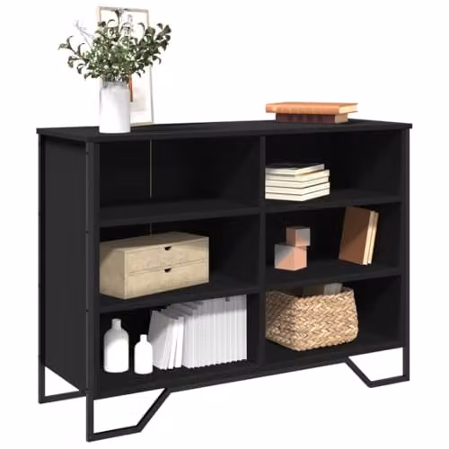 vidaXL Modern Black Sideboard in Matt Engineered Wood W/D/H: 101 x 35.5 x 74.5 cm – 4