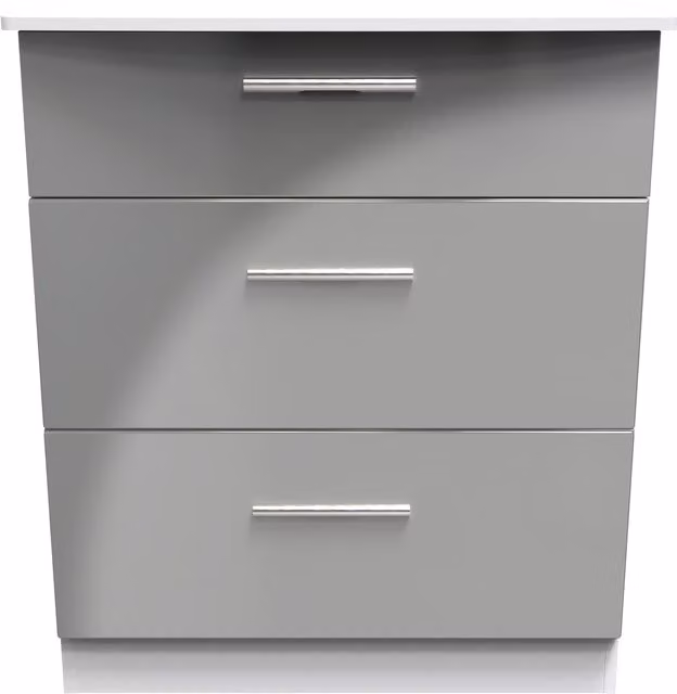 Ready Assembled 2 U Windsor 3 Drawer Deep Chest in Light Grey