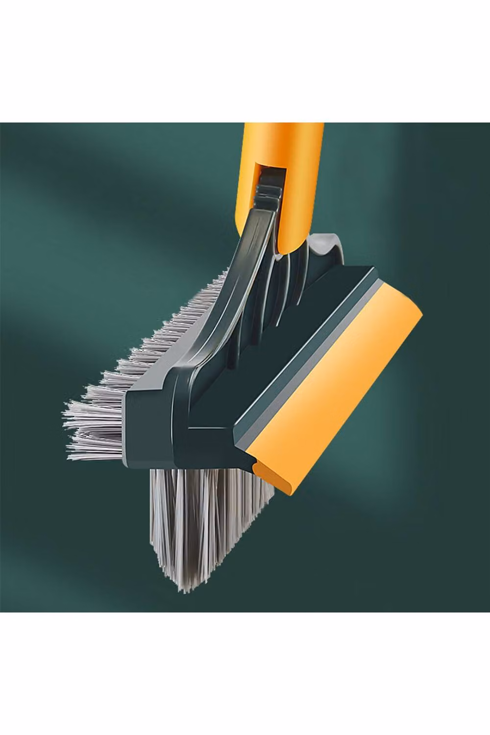 KDMD 3 in 1 Floor Scrub Brush Squeegee Mop with Rotating Grout Head and Telescopic Handle, Green – 4