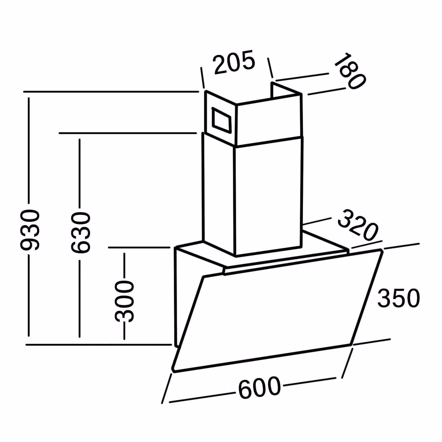 SIA TAG60BL Black Angled Wall Mounted Cooker Hood Extractor Fan with Timer and Convertible Exhaust or Recirculation Function – 2