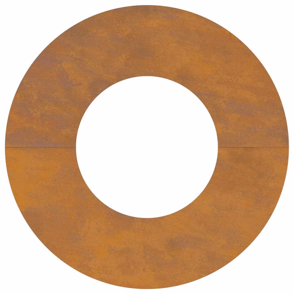 Berkfield Home Large Round Corten Steel Planter with Decorative Inlays in Brown – 2
