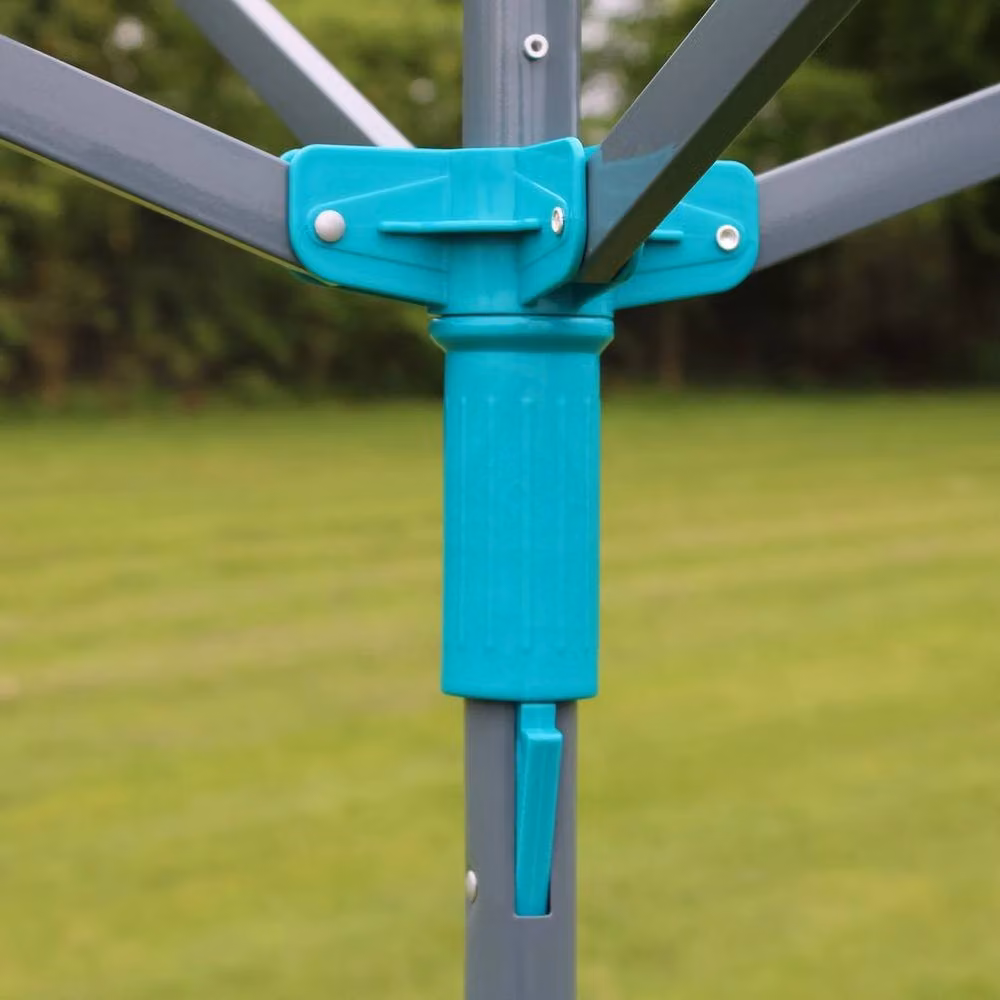 NESTLUNE 4 Arm Rotary Airer with Ground Spike, 50m Washing Line Dryer in Bright Blue, W: 100 cm, D: 100 cm, H: 100 cm – 2