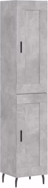 Berkfield Home Highboard in Concrete Grey, W/D/H: 34.5 x 34.0 x 180.0 cm