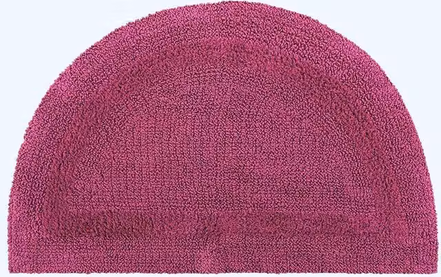 Homescapes Luxury Semi Circle Cotton Bath Mat, Pink, W: 50 cm, D: 80 cm