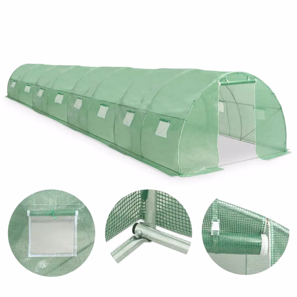 Berkfield Home Green Freestanding Greenhouse with Galvanised Steel Frame, W/D/H: 1200 x 300 x 200 cm – 2