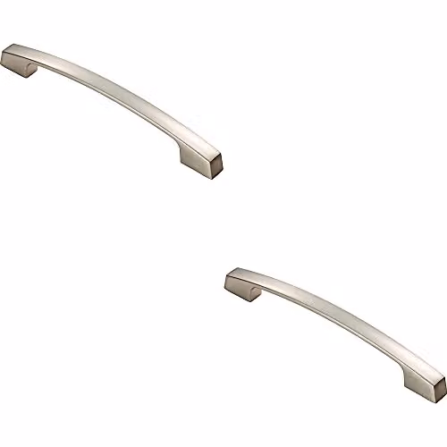 Loops 2 Pack Curved Bow Bridge Pull Handles in Polished Chrome, 20.7 x 1.4 cm, 160 mm Fixing Centres