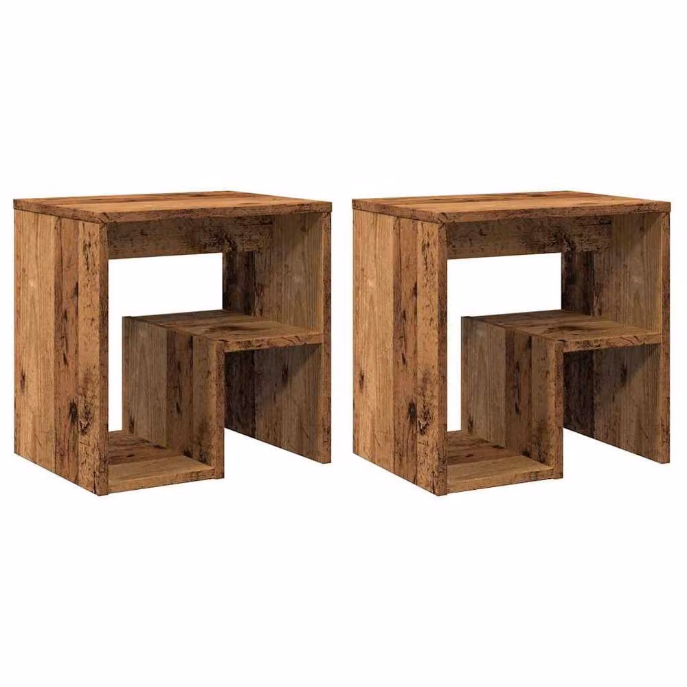 Berkfield Home Elegant Bedside Cabinets, 2 Piece Set in Old Wood Brown, W/D/H: 40 x 30 x 40 cm – 3