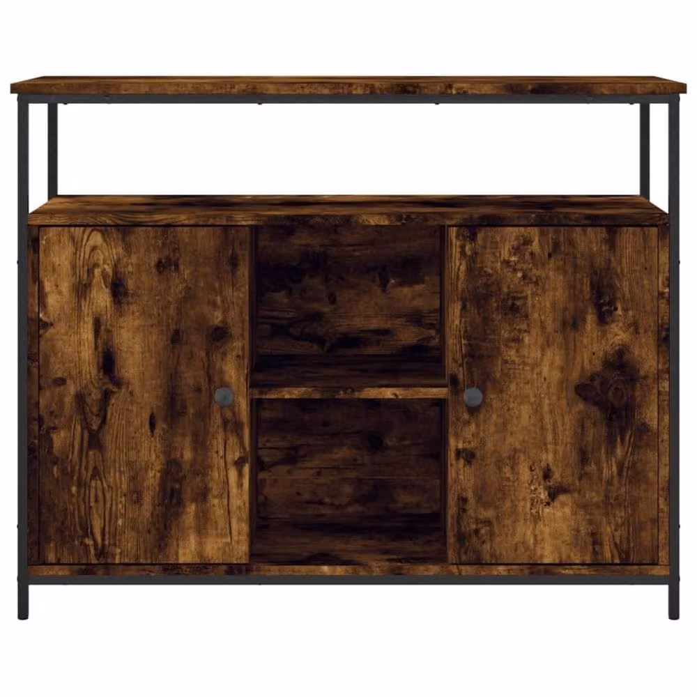 Berkfield Home Smoked Oak Sideboard in Brown, W/D/H: 100 x 35 x 80 cm – 4