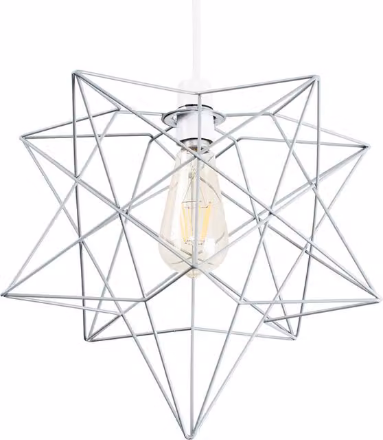 ValueLights Retro Matt Grey Geometric Star Design Metal Ceiling Pendant Light Shade