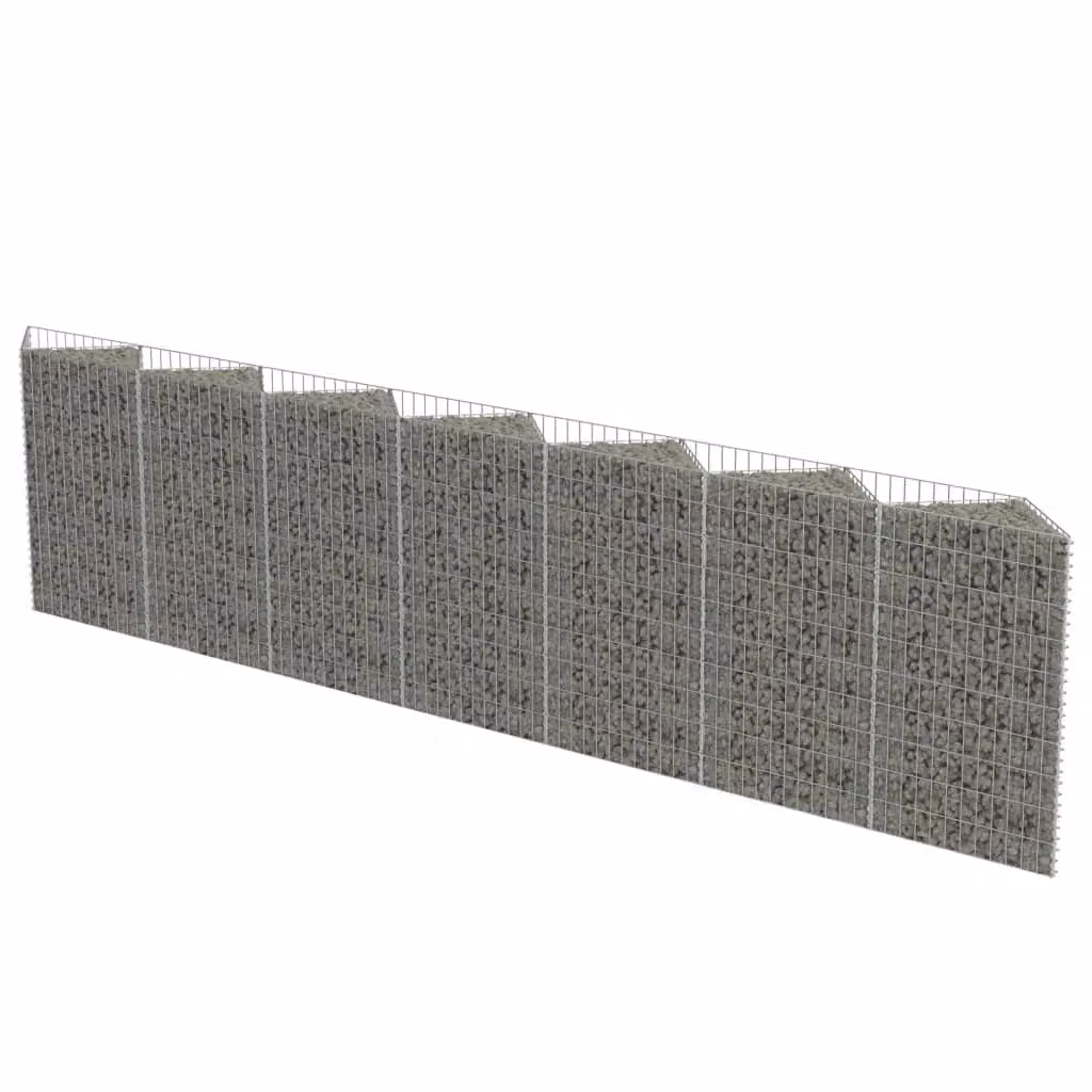 Berkfield Home Galvanised Steel Gabion Wall Raised Bed in Silver, W/D/H: 450 x 30 x 100 cm – 2