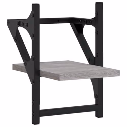 vidaXL Set of 2 Wall Shelves with Bars in Grey Sonoma, W/D/H: 20 x 25 x 30 cm – 3
