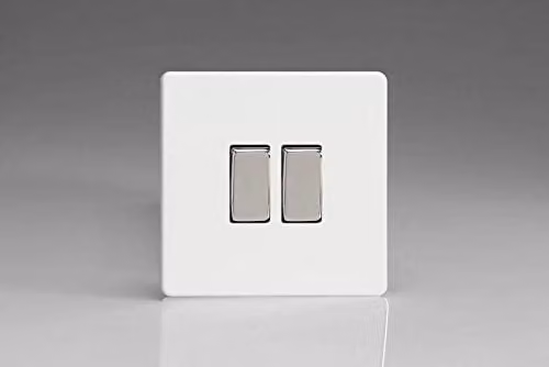 Varilight XDQ2S Premium White Flush Screw Light Switch