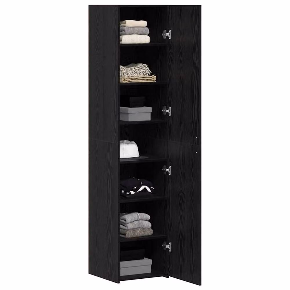 Berkfield Home Modern Black Oak Highboard with Hinged Doors, W/D/H: 40 x 42.5 x 185 cm – 3