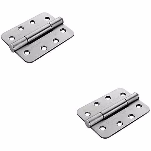 Loops 2 Pack Concealed Cup Hinges in Satin Steel, W/H/D: 100 x 75 x 3 mm