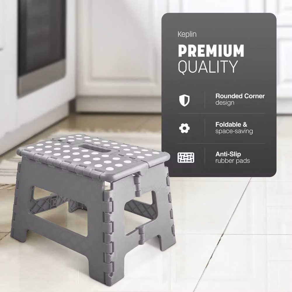 Keplin Heavy Duty Folding Step Stool in Grey – 3