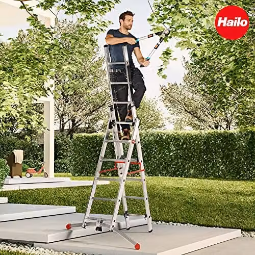 Hailo Profilot 2018 Aluminium Multi-Purpose Combination Ladder, Silver – 2