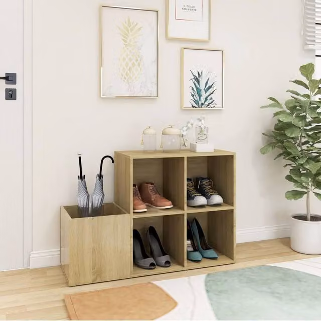 Berkfield Home Hall Shoe Cabinet in Sonoma Oak, Light Brown, W: 105 cm, D: 35.5 cm, H: 70 cm – 1
