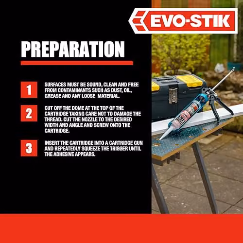 Evo-Stik Sticks Like Turbo Rapid Setting MS Polymer Adhesive, Clear, 290ml – 5