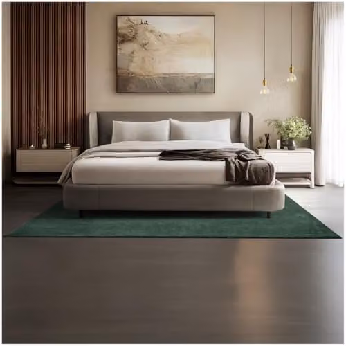 tectake Zonelle Fluffy Rug in Green, Allergy-Friendly and Washable Polyester Short-Pile Carpet, W/D: 160 x 230 cm – 1