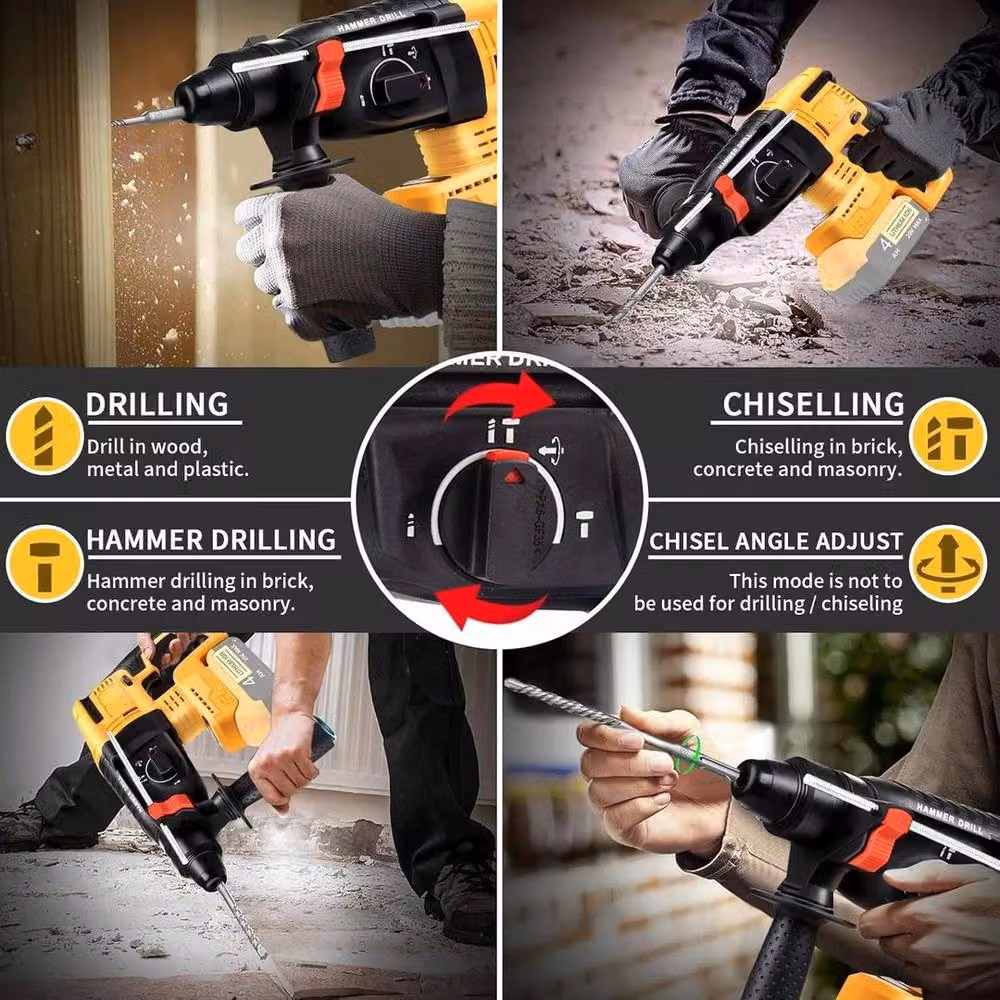 SPETLEK Yellow Brushless SDS Rotary Drill Brush for Dewalt 18V 20V Max – 5