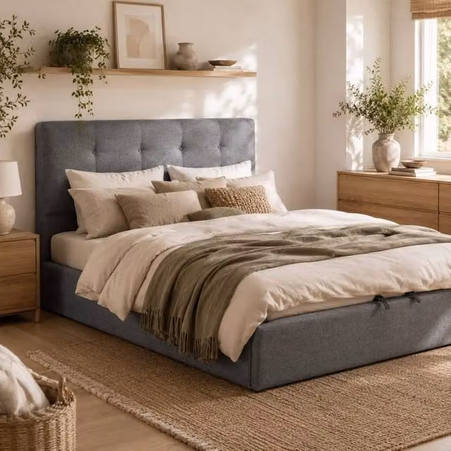 Wyld Haus Vivafa 5ft King Ottoman Bed with Gas Lift Storage, Grey – 1