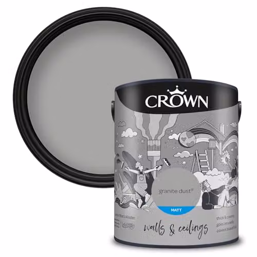 Crown Breatheasy Matt Emulsion Paint Grey 5L – 2