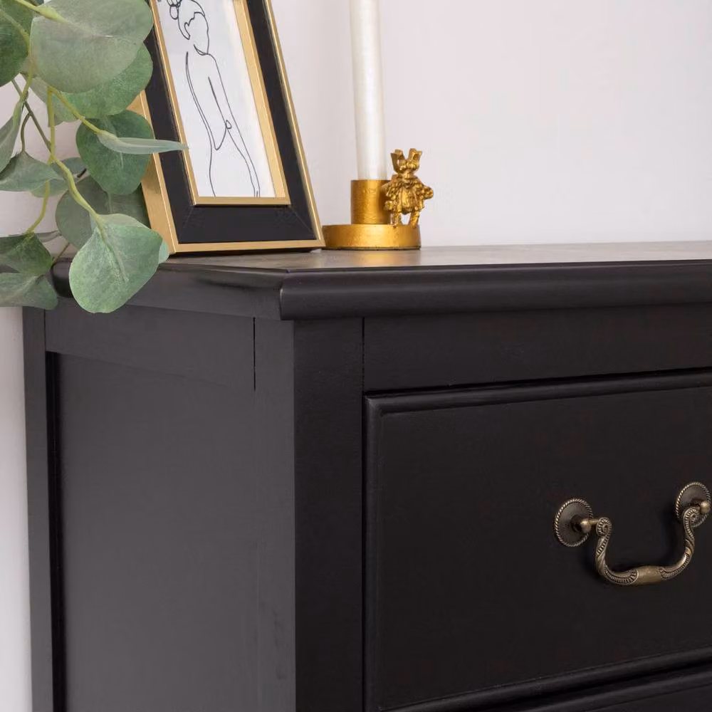 Melody Maison Briggs Range Black 2 Drawer Bedside Table With Shelf – 2