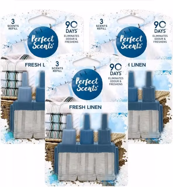 Perfect Scents Plug In Refill Oil for 3Volution Fresh Linen Scents, Clear, 300g