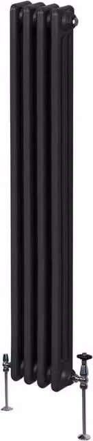 Monstershop Traditional 3 Column Steel Radiator, Black, H 180 cm x W 20.2 cm x D 10 cm