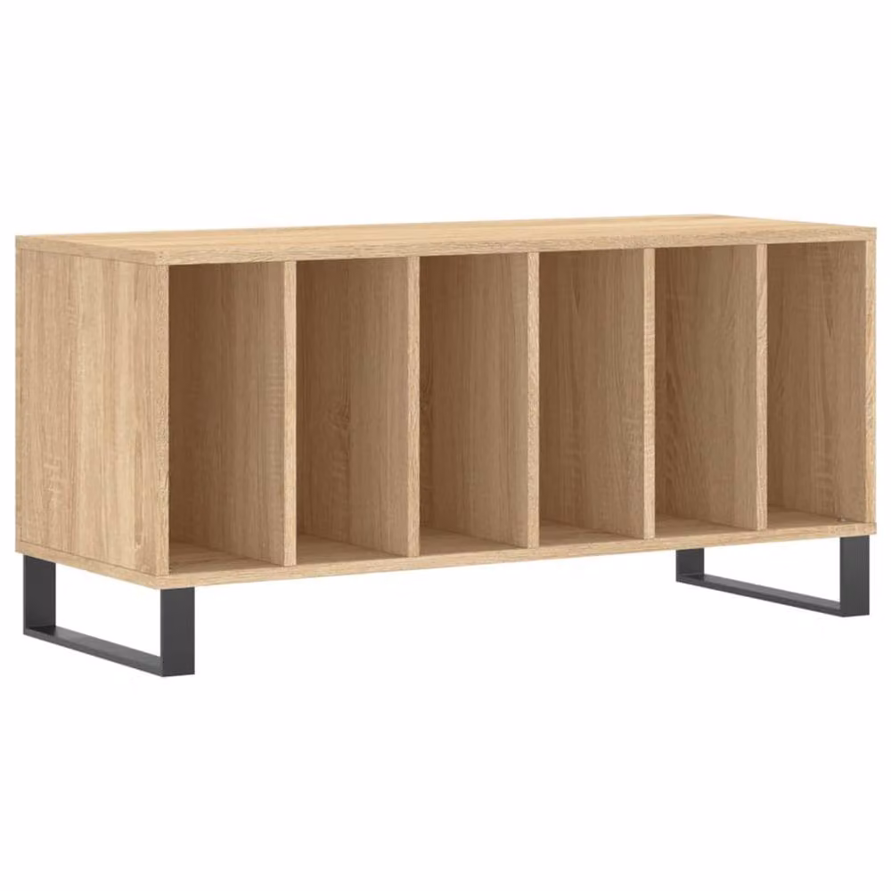 Berkfield Home Sonoma Oak Record Cabinet in Beige and Brown, W/D/H: 100 x 38 x 48 cm – 3