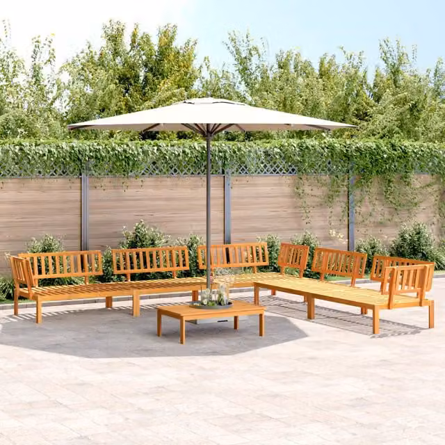 Berkfield Home 6 Piece Garden Pallet Sofa Set in Brown Solid Acacia Wood