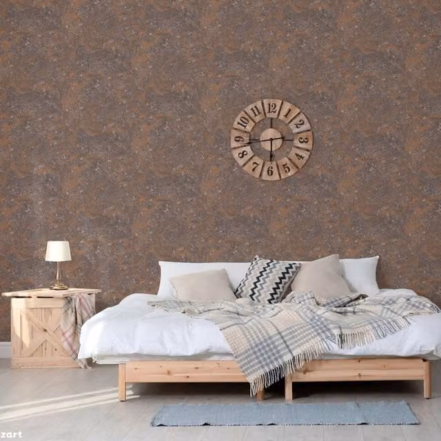 SK Filson Abstract Modern Washable Wallpaper Roll in Orange and Brown