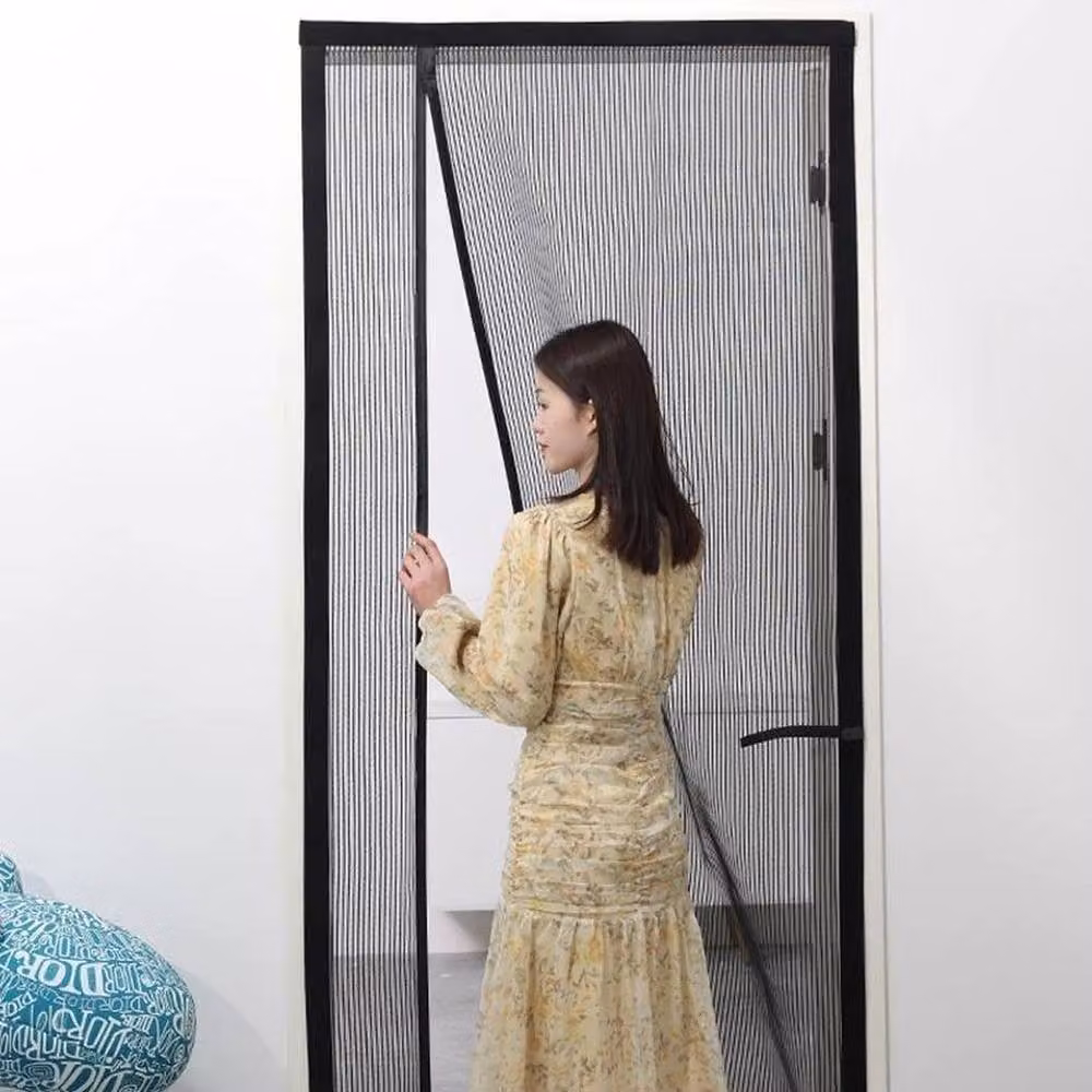 PAWNORA Magnetic Insect Screen Door Net Mosquito Fly Curtain Guard in Grey, W: 100 cm, H: 210 cm – 2