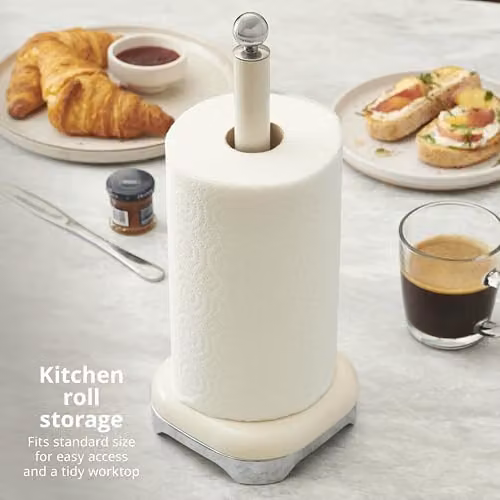 Swan Solace Freestanding Towel Pole in Cream with Weighted Base – 2