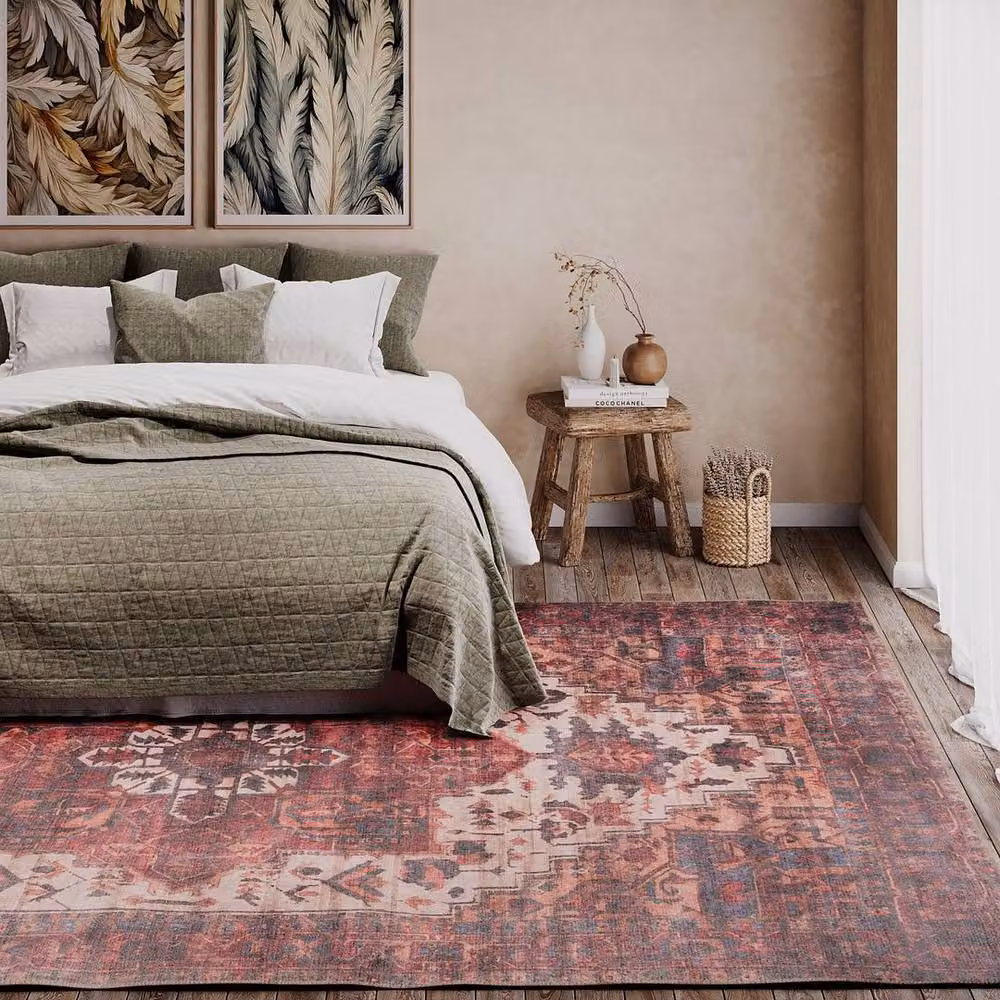 Kukoon Scarlet Distressed Soft Pile Area Rug in Red, W: 280 cm, D: 380 cm – 3
