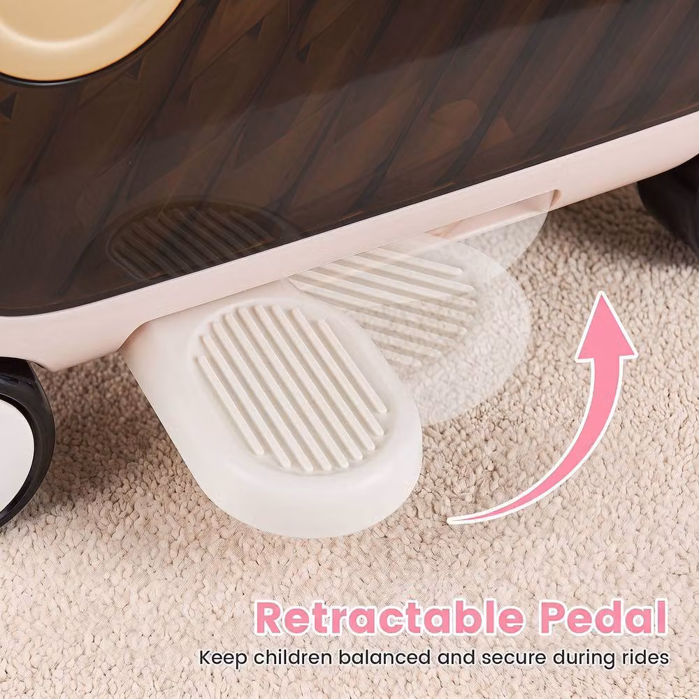 Costway Ride-on Luggage Suitcase with Retractable Pedal in Pink – 6