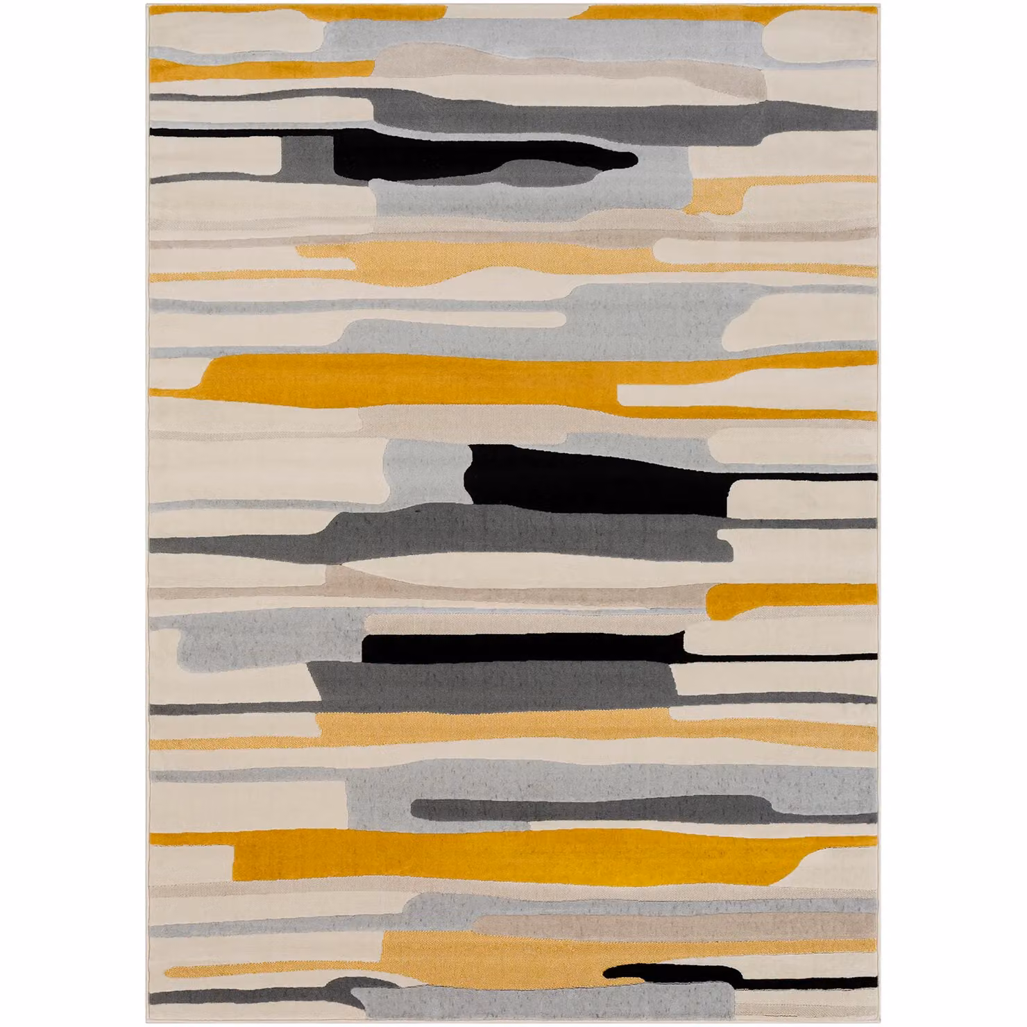 Livabliss Modern Wave Rectangular Rug in Orange, Yellow and Grey, W: 160 cm, L: 220 cm – 2