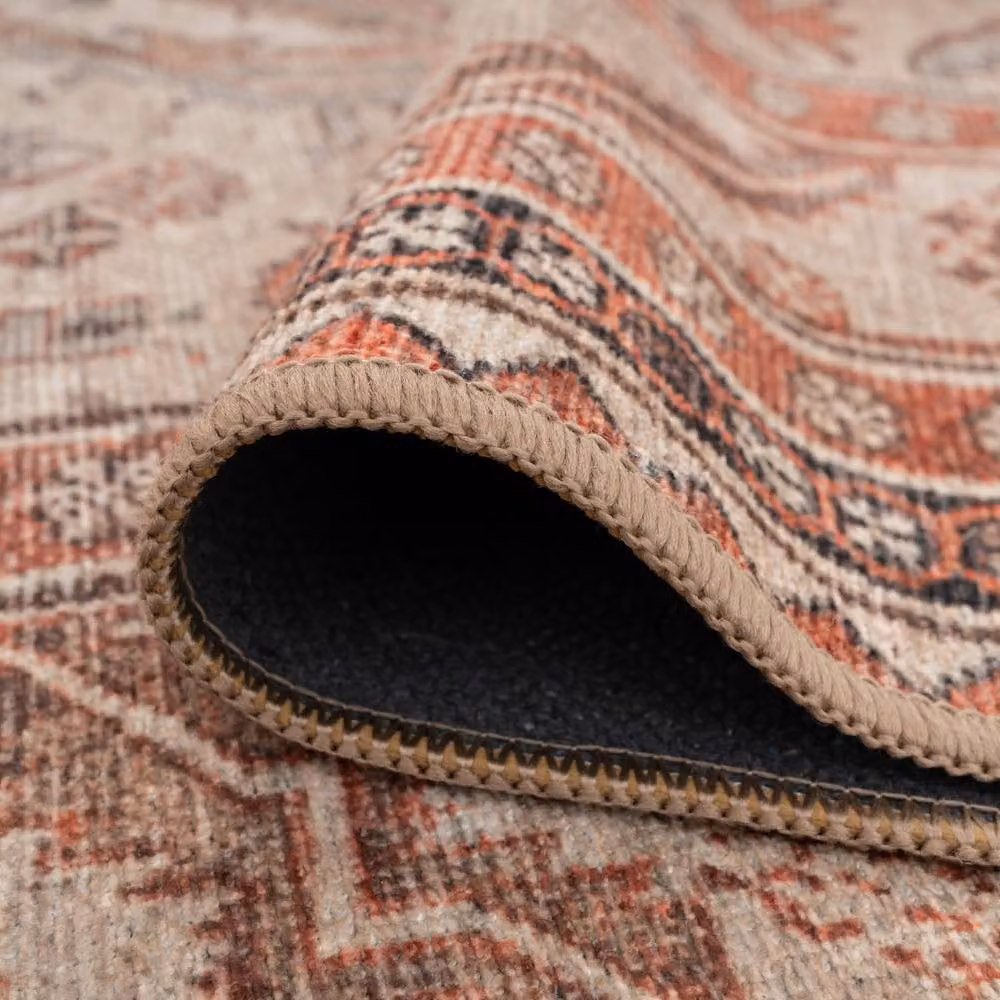 Kukoon Terracotta Multicolour Machine Woven Washable Everyday Rug W: 80 cm, L: 300 cm – 4