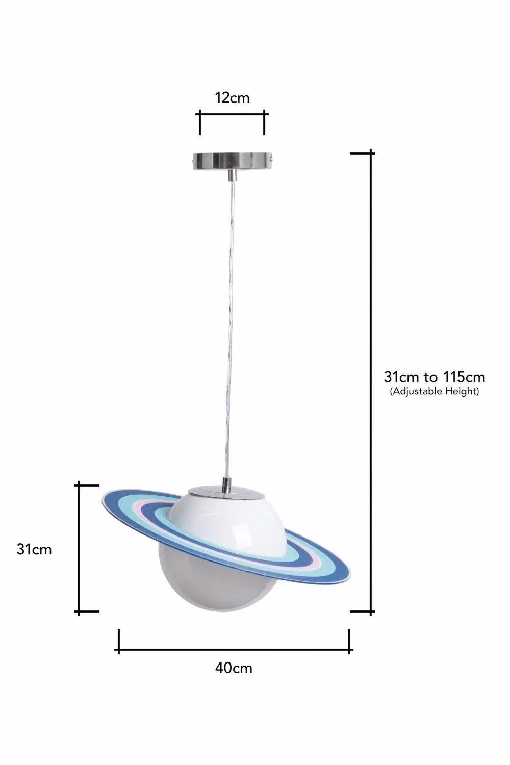 BHS Lighting Glow Saturn Blue Pendant Ceiling Light – 2