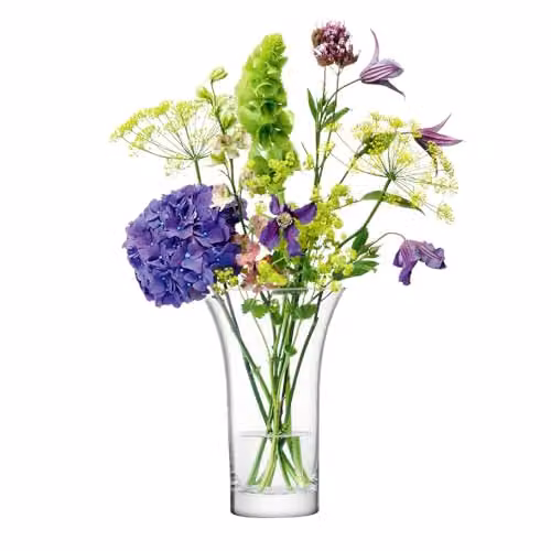 LSA International Flower Flared Bouquet Vase, Handmade Clear Glass, Height: 22 cm – 1