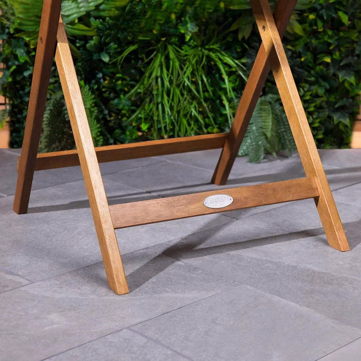 Charles Bentley Wooden Square Foldable Garden Table in Sand Brown – 2