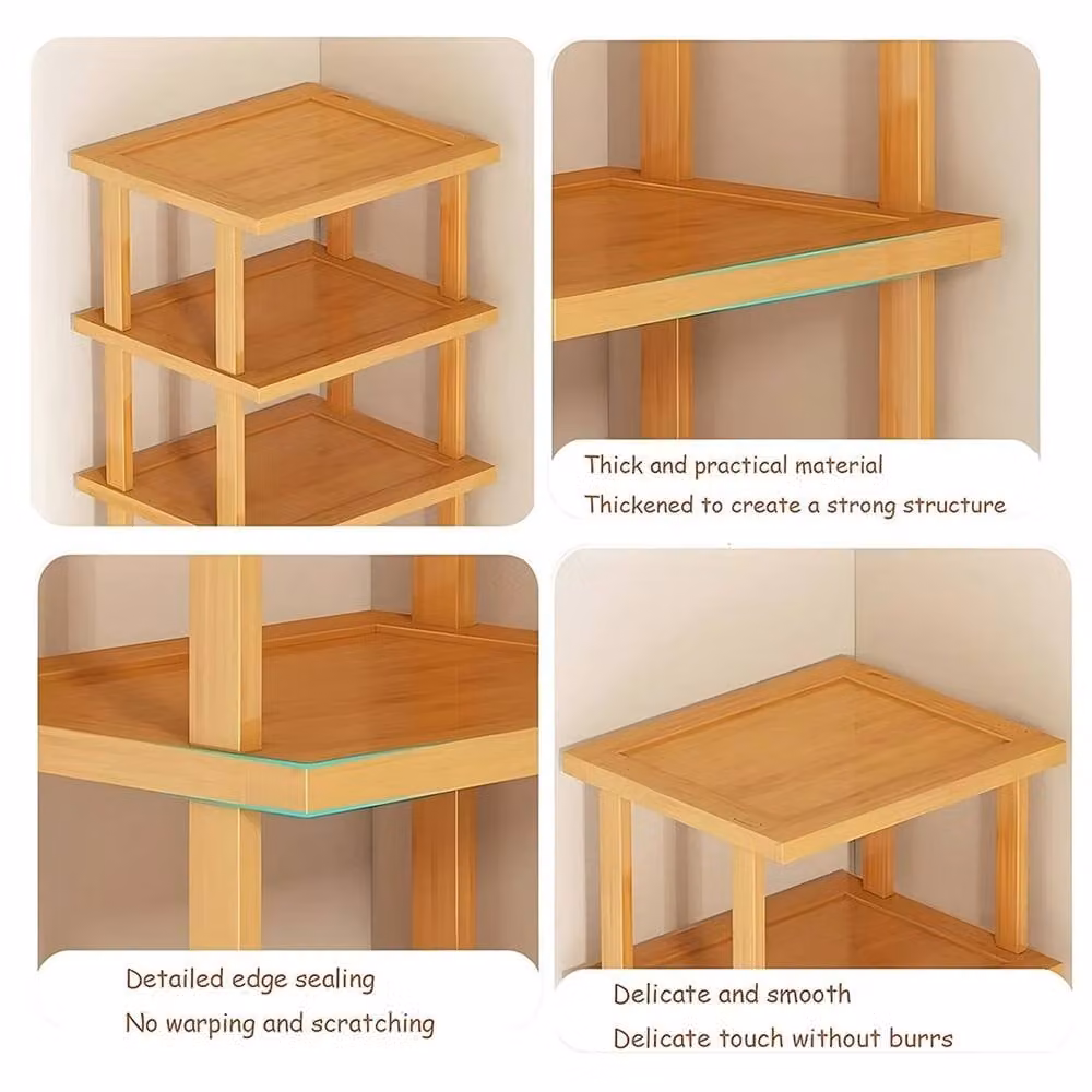 Nordara 6-Tier Freestanding Bamboo Shoe Rack Storage Organizer in Light Oak Brown – 3