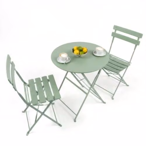 Harbour Housewares 2 Seater Round Bistro Garden Furniture Set in Matt Green – 1
