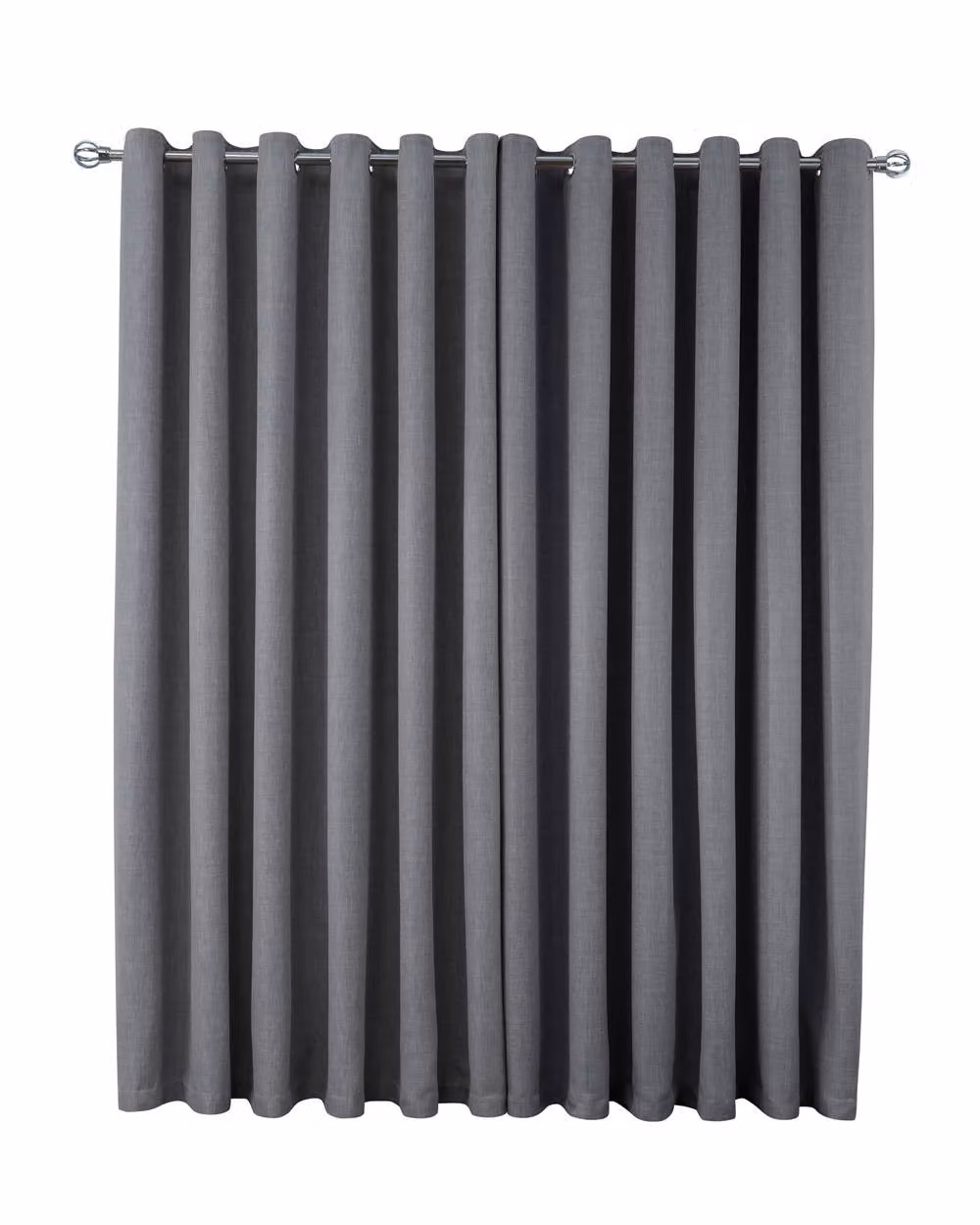 Smart Living Luxury Linen Look Eyelet Blackout Lined Curtains, 2 Panels in Grey, Width: 117 cm, Drop: 183 cm – 2