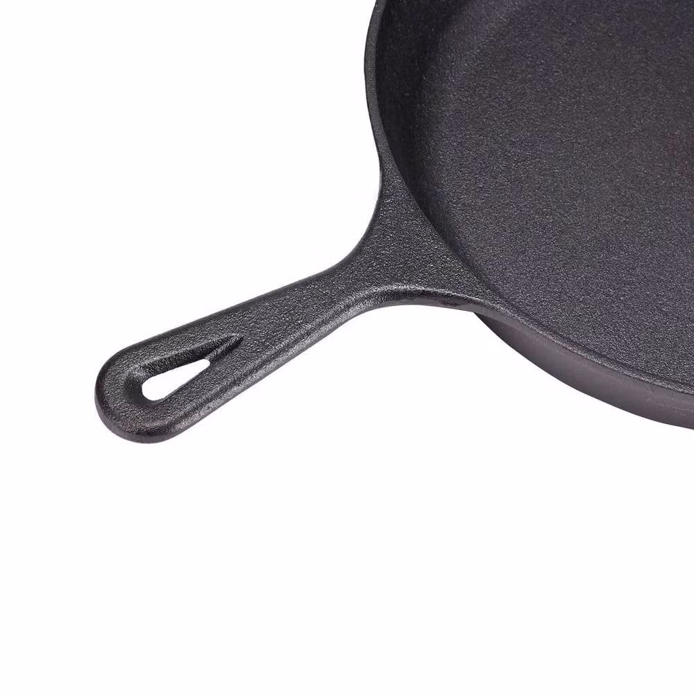 KORVIXA Black Cast Iron Griddle Frying Pan Skillet, Diameter: 30.48 cm – 4